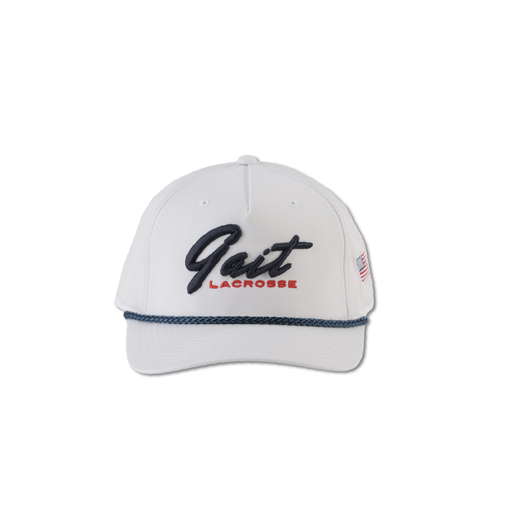 White USA Patch Script Rope Hat