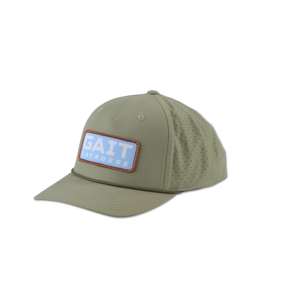 Olive & Light Blue Patch Mesh Back Hat