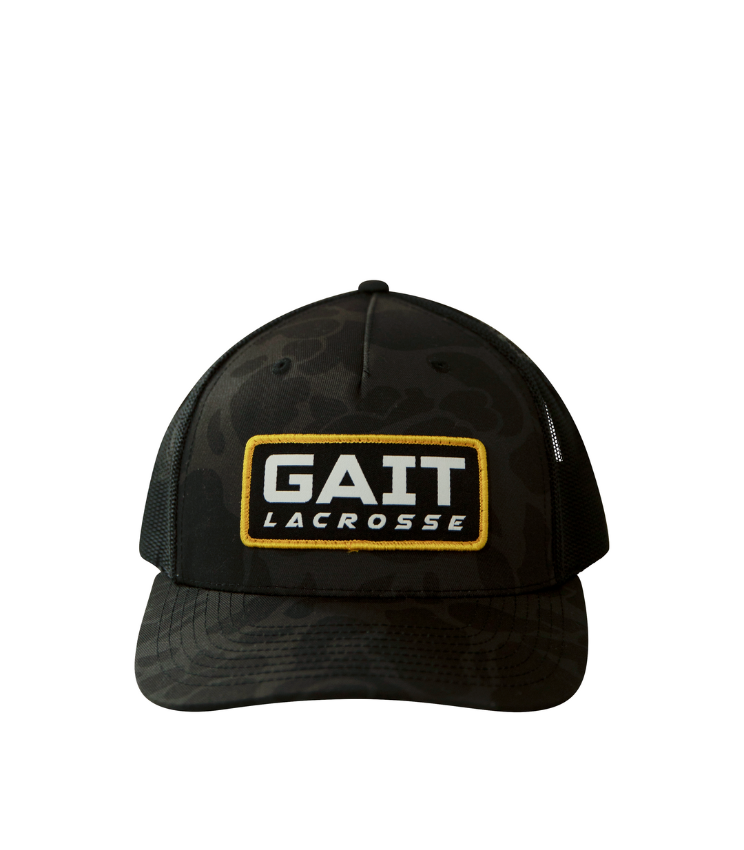 Black Camo Yellow Patch Trucker Hat