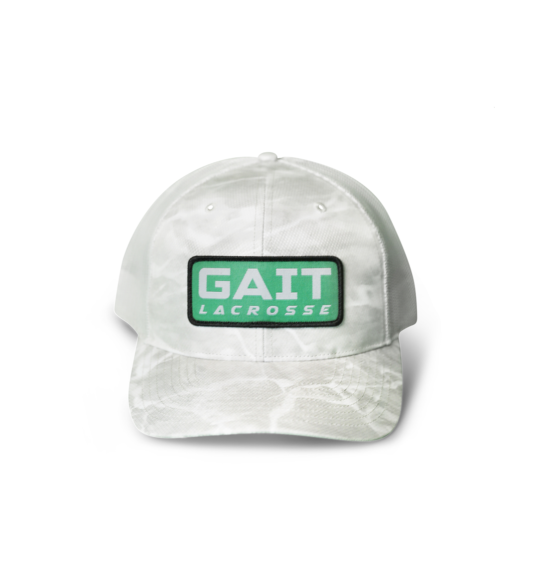 White Camo Green Patch Trucker Hat