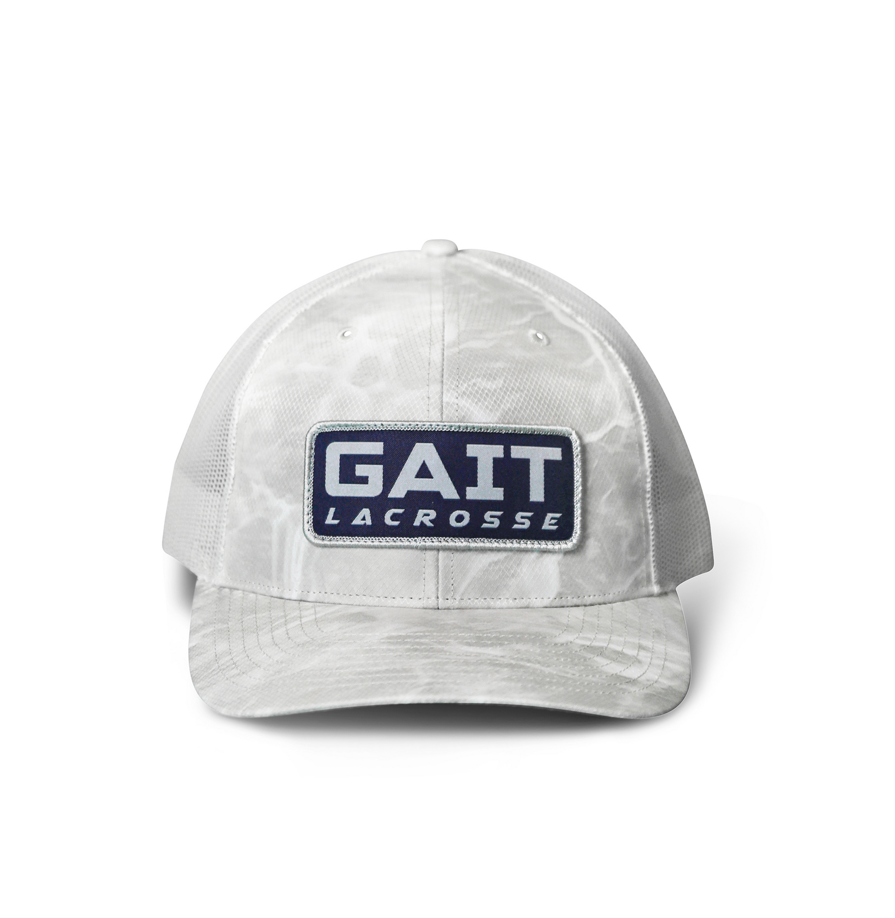 White Camo Navy Patch Trucker Hat gaitlaxofficial