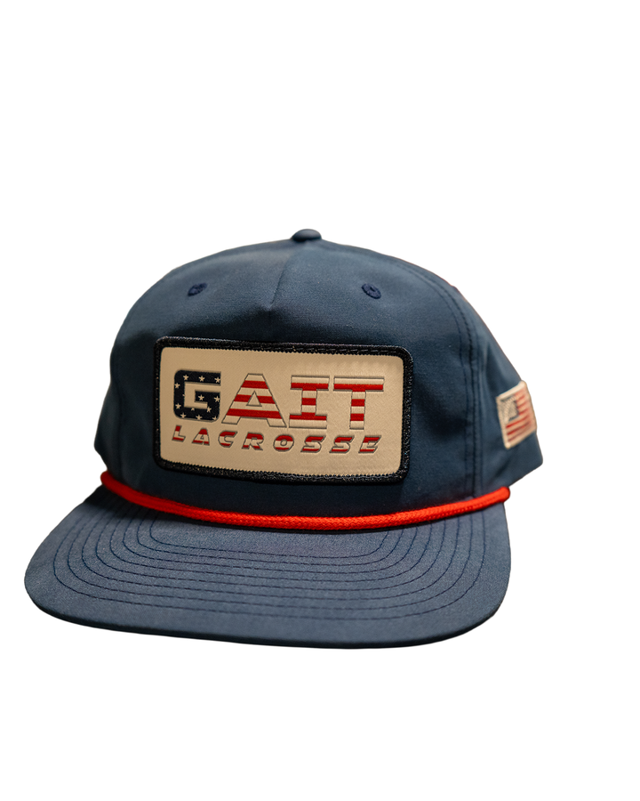 Navy and Red USA Patch Hat